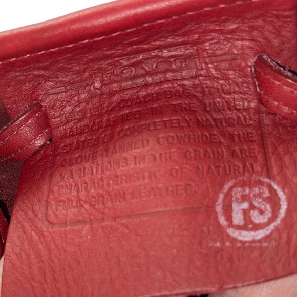 VINTAGE COACH 9984 Red Bixby Sling Bucket Bag Handbag made in USA… - Picture 8 of 10